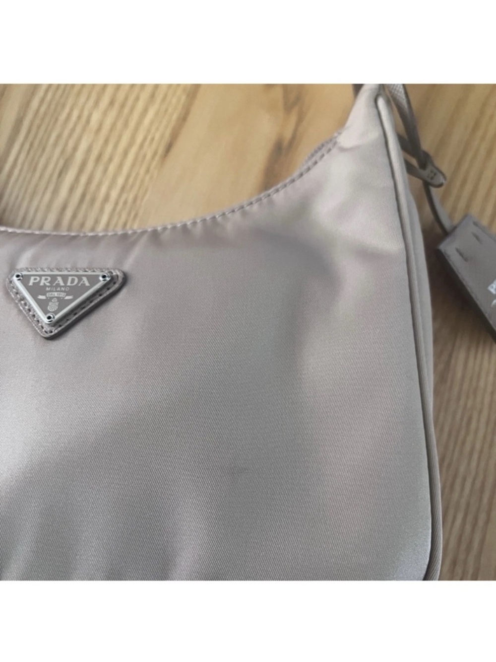 Prada Small Shoulder Bag in Light Beige Nylon - Picture 2 of 11